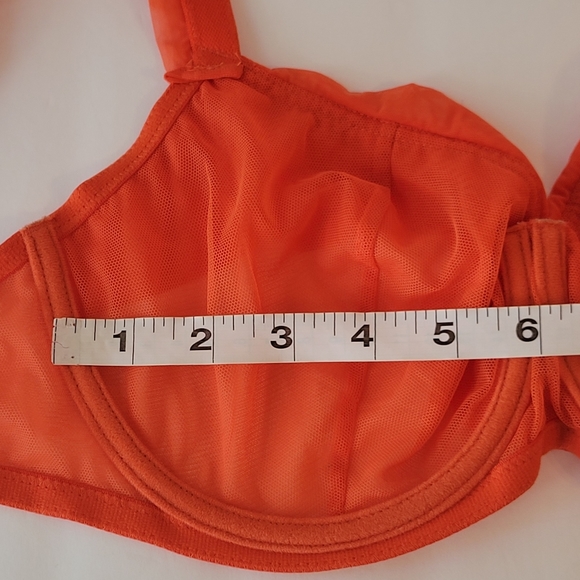 Chantal Tomass orange sheer women's bra 32C - Picture 12 of 14
